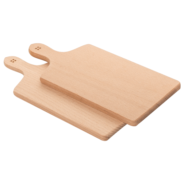 Dřevěná deska na krájení s rukojetí 28 x 12 cm set 2 ks - Basic