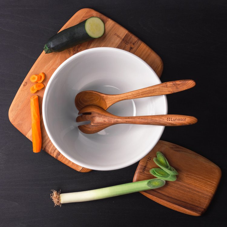 Salátová vidlička Teak 30,5 x 6,8 x 1,9 cm – GAYA Wooden
