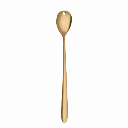 Latte lžička se srdíčkem PVD light gold - Love Cutlery