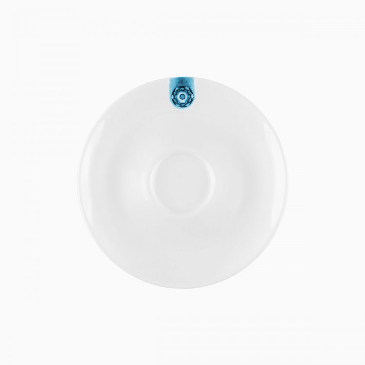 Lunasol - Mocca podšálek s modrým ornamentem 12,5 cm - Gaya RGB (451850)