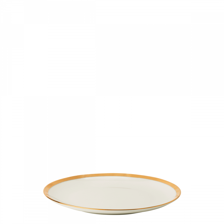 Dezertní talíř se zlatým lemem Coupe 20.5 cm set 4 ks – Flow