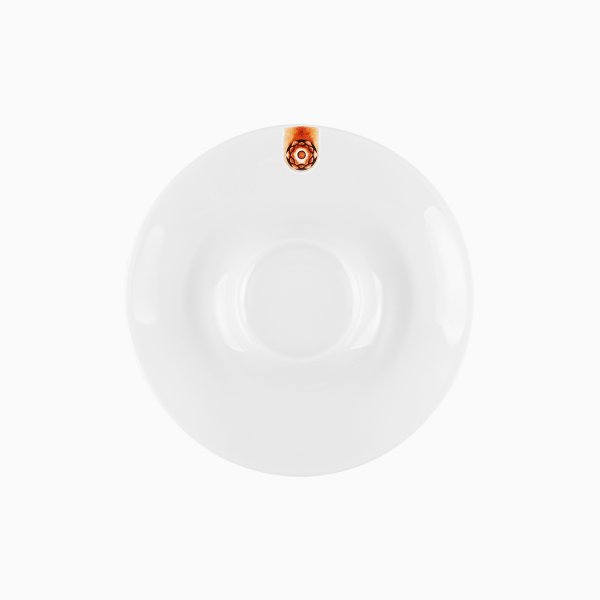 Kávová / čajová podšálek s hnědým ornamentem 15 cm - Gaya RGB