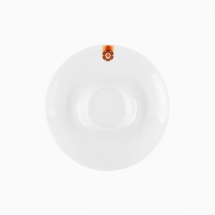 Kávová / čajová podšálek s hnědým ornamentem 15 cm - Gaya RGB