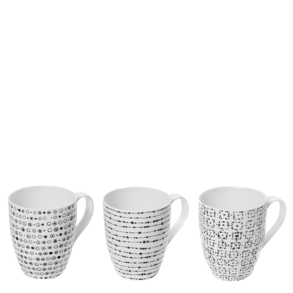 Šálek na mléko, čaj nebo cappuccino 320 ml set 3 ks - Basic Dots