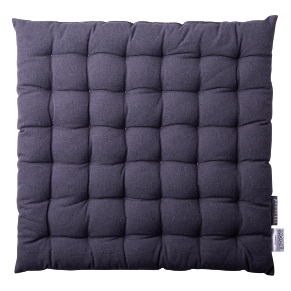 Levně Ocelově šedý bavlněný polštářek na židli 40 x 40 x 4 cm - Basic Ambiente
