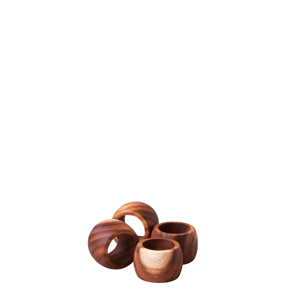 Levně Kroužek na servítky Akát set 4 ks, o 5,7 cm – FLOW Wooden
