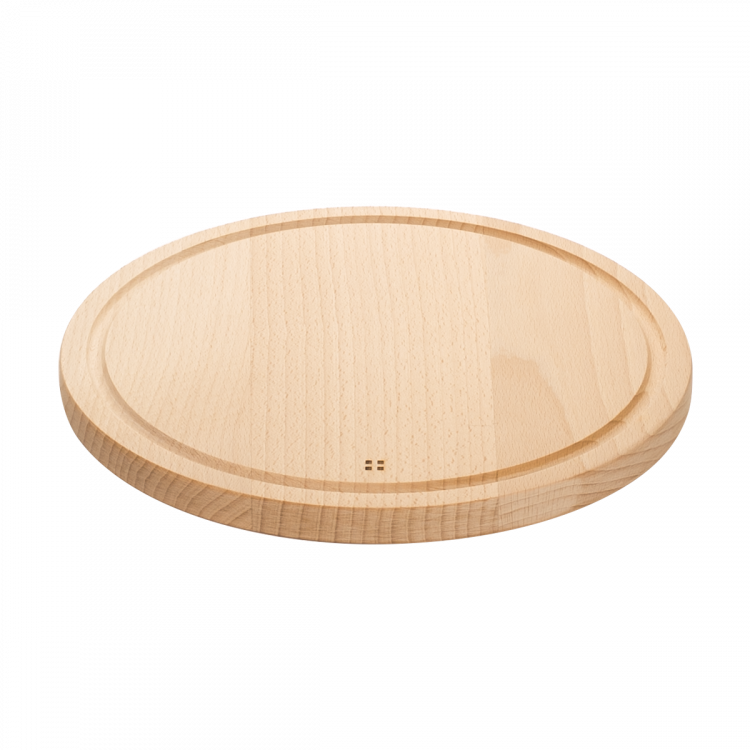 Lunasol - Dřevěná prkénko se žlábkem kulatá 28 cm - Basic (593006)