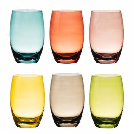 Sklenice Tumbler barevné 460 ml, 6 ks — Optima Glas Lunasol