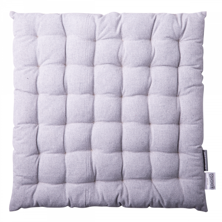 Světle šedý bavlněný polštářek na židli 40 x 40 x 4 cm - Basic Ambiente