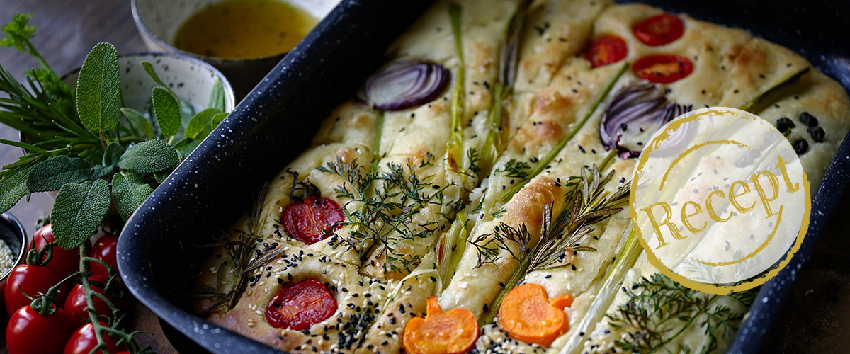Zdobená italská focaccia